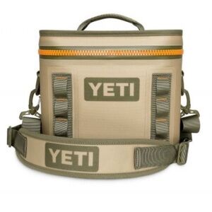 YETI HOPPER FLIP 8 SOFT COOLER: Field Tan Blaze Orange